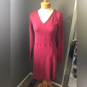 Horny Toad Toad & Co Finlay Dress V-Neck Long Sleeve Pink Tencel Size Medium